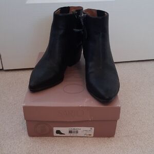 Sarto Black Leather Ankle Boots